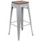 Flash Furniture 30" High Metal Indoor Bar Stool, Silver, PK4 4-ET-31320W-30-SV-R-GG - alternate 7